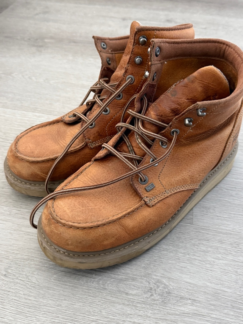 Timberland Men's Tan Leather Chukka Moc Toe Boots